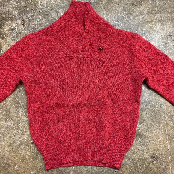 Vintage 80s Cabela's Shawl Collar Wool Sweater Women's Small Cottage Preppy - Picture 2 of 7